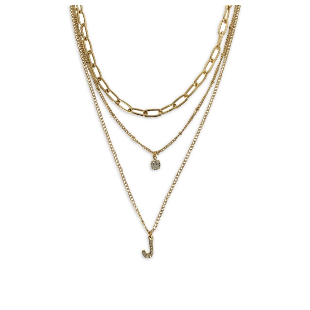•No Boundaries•Triple layer "J " Necklace